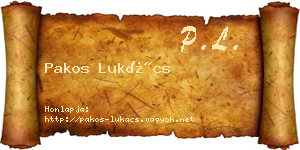 Pakos Lukács névjegykártya
